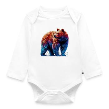 Bär - Baby Bio-Langarm-Body - Weiß - Vorne