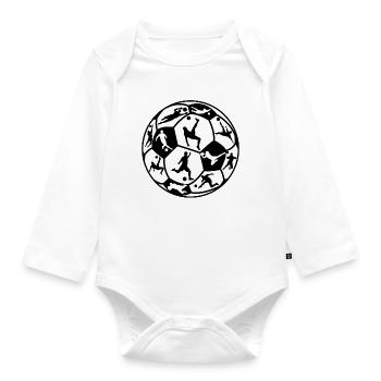Soccer Ball - Organic Longsleeve Baby Bodysuit - white - Front