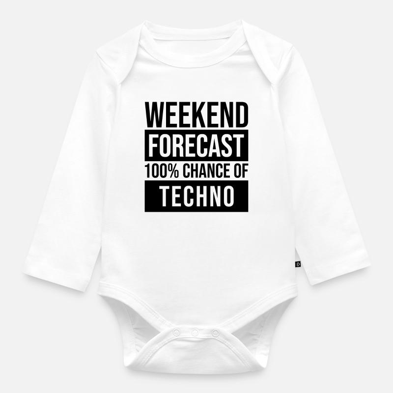 techno - Body Bébé bio manches longues - blanc