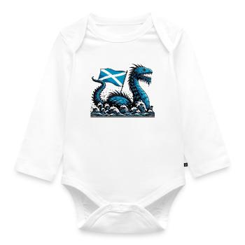 Scotland Loch Ness Monster - Organic Longsleeve Baby Bodysuit - white - Front