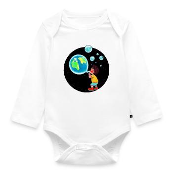 Planet Erde - Baby Bio-Langarm-Body - Weiß - Vorne