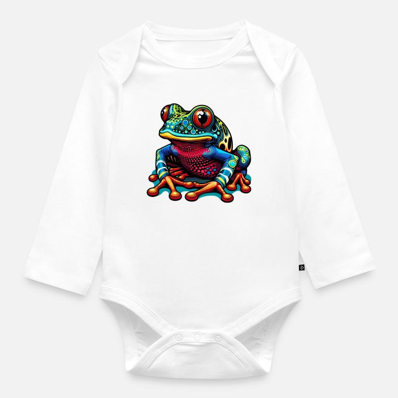 Grenouille - Body Bébé bio manches longues - blanc