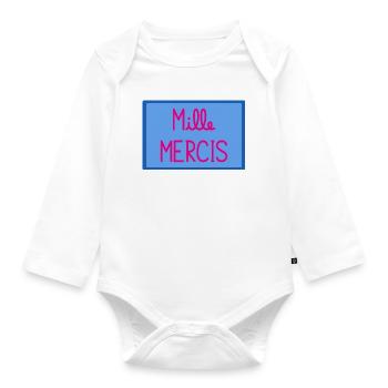 MAÎTRESSE. MAITRE. MERCI. MERCI MAÎTRESSE - Body Bébé bio manches longues - blanc - Devant