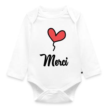 MAÎTRESSE. MAITRE. MERCI. MERCI MAÎTRESSE - Body Bébé bio manches longues - blanc - Devant