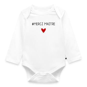 MASTER. MASTER. THANK YOU. THANK YOU, MASTER. MASTER - Organic Longsleeve Baby Bodysuit - white - Front