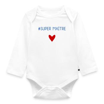 MASTER. MASTER. THANK YOU. THANK YOU, MASTER. MASTER - Organic Longsleeve Baby Bodysuit - white - Front