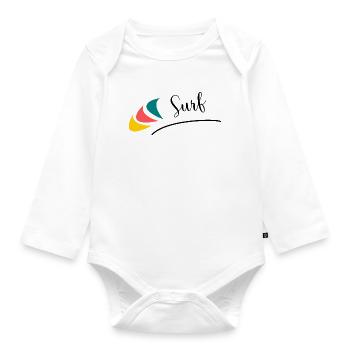 HOLIDAY. HAPPY HOLIDAYS. MISTRESS. MASTER. TEACHER - Organic Longsleeve Baby Bodysuit - white - Front