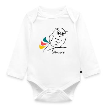 HOLIDAY. HAPPY HOLIDAYS. MISTRESS. MASTER. TEACHER - Organic Longsleeve Baby Bodysuit - white - Front