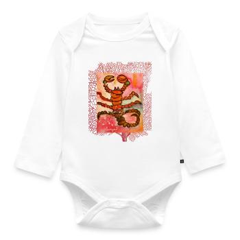 Scorpion astrologique à l’aquarelle artistique - Body Bébé bio manches longues - blanc - Devant