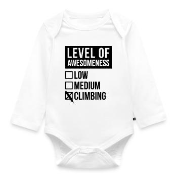 Klettern Klettern Klettern Klettern - Baby Bio-Langarm-Body - Weiß - Vorne