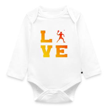 Racquetball Men's Pickleball Pickleball Pickleball Games - Organic Longsleeve Baby Bodysuit - white - Front