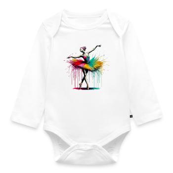 Balletttänzerin mit Tutu - Baby Bio-Langarm-Body - Weiß - Vorne