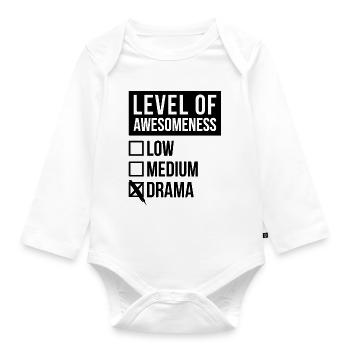Drama Drama Drama - Organic Longsleeve Baby Bodysuit - white - Front