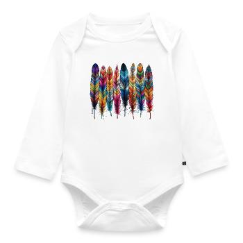 Feder - Baby Bio-Langarm-Body - Weiß - Vorne