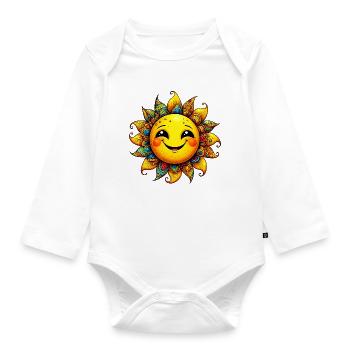 Sonne - Baby Bio-Langarm-Body - Weiß - Vorne
