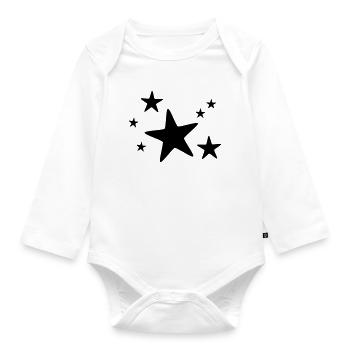 Star group monochrome - Organic Longsleeve Baby Bodysuit - white - Front