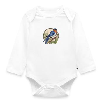 Vogelzüchter Ornithologe Vogelbeobachter - Baby Bio-Langarm-Body - Weiß - Vorne