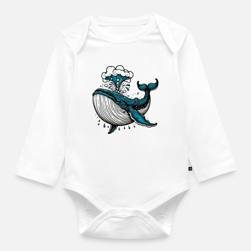Wal - Baby Bio-Langarm-Body - Weiß