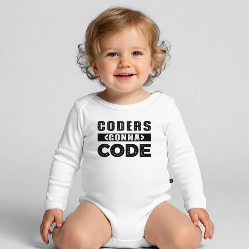 Coders going to Code Organic Longsleeve Baby Bodysuit