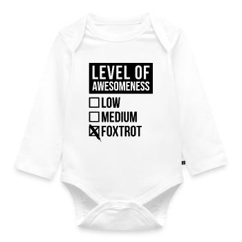 Foxtrot Foxtrot Foxtrot - Organic Longsleeve Baby Bodysuit - white - Front