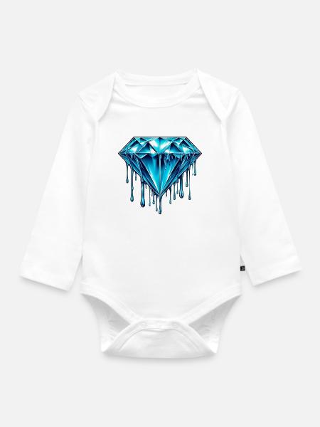 Diamant - Baby Bio-Langarm-Body - Weiß