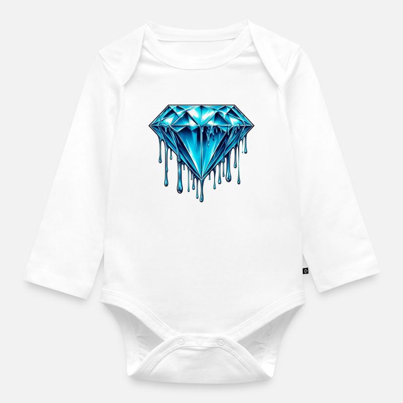 Diamant - Baby Bio-Langarm-Body - Weiß