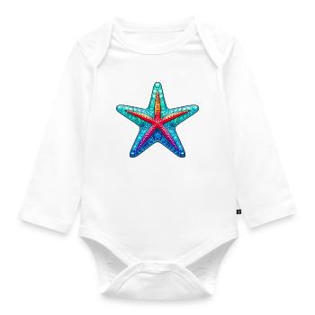 Seestern - Baby Bio-Langarm-Body - Weiß - Vorne