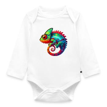 Caméléon - Body Bébé bio manches longues - blanc - Devant