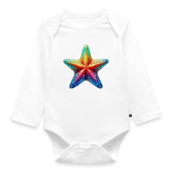 Seestern - Baby Bio-Langarm-Body - Weiß - Vorne
