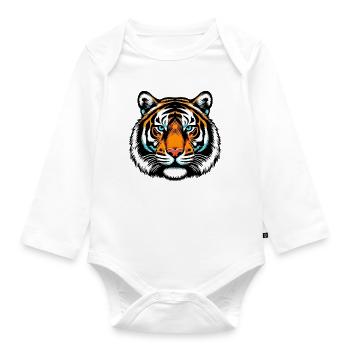Tiger - Organic Longsleeve Baby Bodysuit - white - Front