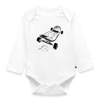 Skateboard - Body Bébé bio manches longues - blanc - Devant