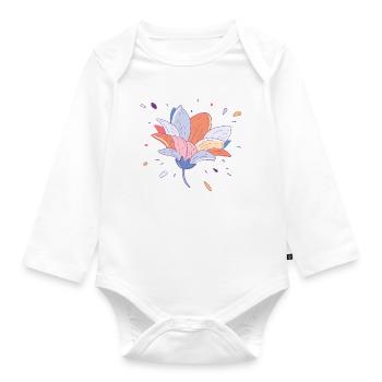 Fleur d’été - Body Bébé bio manches longues - blanc - Devant