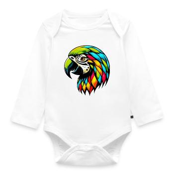 Perroquet arlequin - Body Bébé bio manches longues - blanc - Devant