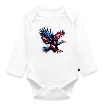 Eagle Flag USA USA American - Organic Longsleeve Baby Bodysuit - white - Front