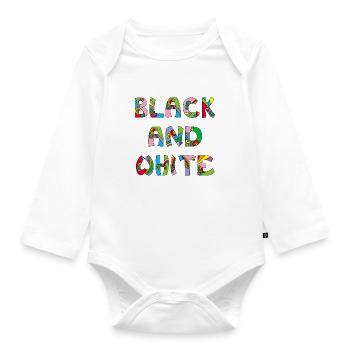 Black and white but in color - Organic Longsleeve Baby Bodysuit - white - Front
