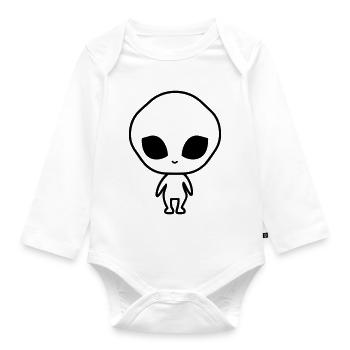 alien - Organic Longsleeve Baby Bodysuit - white - Front