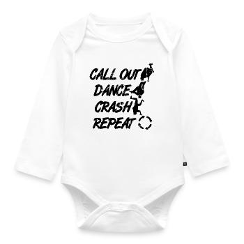 Call Out Dance Crash Repeat - Baby Bio-Langarm-Body - Weiß - Vorne