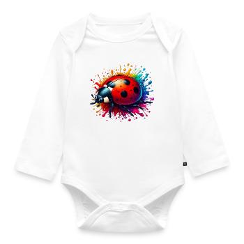 Marienkäfer - Baby Bio-Langarm-Body - Weiß - Vorne