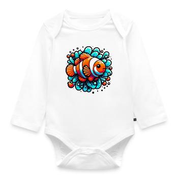 Clownfische - Baby Bio-Langarm-Body - Weiß - Vorne