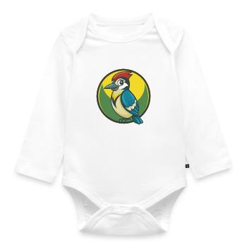 Jay Vogel Niedliche Kawaii Cartoon Clipart Haustier Tier - Baby Bio-Langarm-Body - Weiß - Vorne