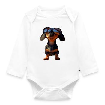 Dachshund, Dachshund, Miniature Dachshund, Dachshund Club, Dachshund - Organic Longsleeve Baby Bodysuit - white - Front