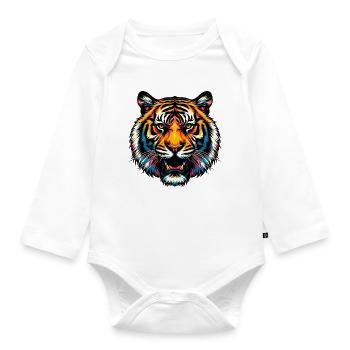 Tiger - Organic Longsleeve Baby Bodysuit - white - Front
