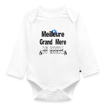 Meilleure Grand Mère du Monde - Body Bébé bio manches longues - blanc - Devant