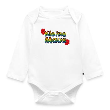 Maus - Baby Bio-Langarm-Body - Weiß - Vorne