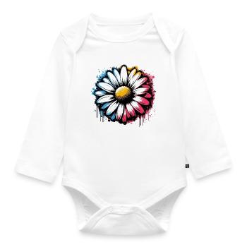 Daisy - Organic Longsleeve Baby Bodysuit - white - Front
