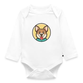 Cao De Castro Laboreiro Hunderasse Karikatur Kawaii - Baby Bio-Langarm-Body - Weiß - Vorne