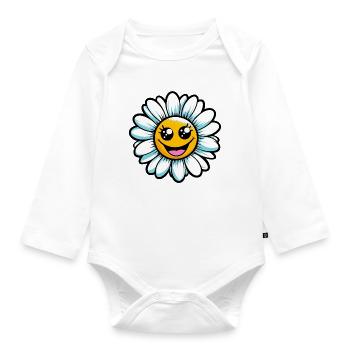 Daisy - Organic Longsleeve Baby Bodysuit - white - Front