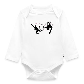 Gymnastique rythmique avec cerceaux - Body Bébé bio manches longues - blanc - Devant