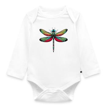 Libelle - Baby Bio-Langarm-Body - Weiß - Vorne