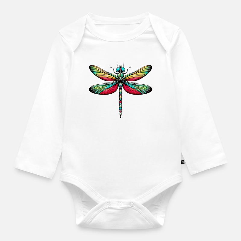 Libelle - Baby Bio-Langarm-Body - Weiß